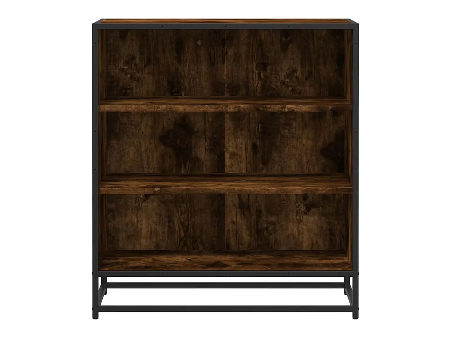Aparador de roble ahumado 68x35x76 cm madera contrachapada y metal