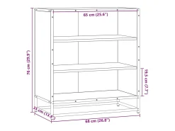 Aparador de roble ahumado 68x35x76 cm madera contrachapada y metal