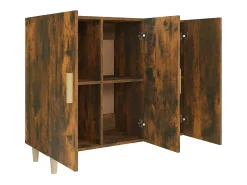 Aparador de roble ahumado 90x34x80 cm madera de ingeniería