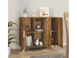 Aparador de roble ahumado 90x34x80 cm madera de ingeniería