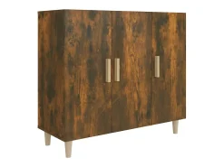 Aparador de roble ahumado 90x34x80 cm madera de ingeniería