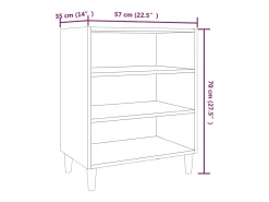 Aparador de roble ahumado 57x35x70 cm madera de ingeniería