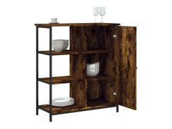 Aparador de roble ahumado 70x30x80 cm madera de ingeniería