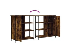 Aparador de roble ahumado 70x30x80 cm madera de ingeniería