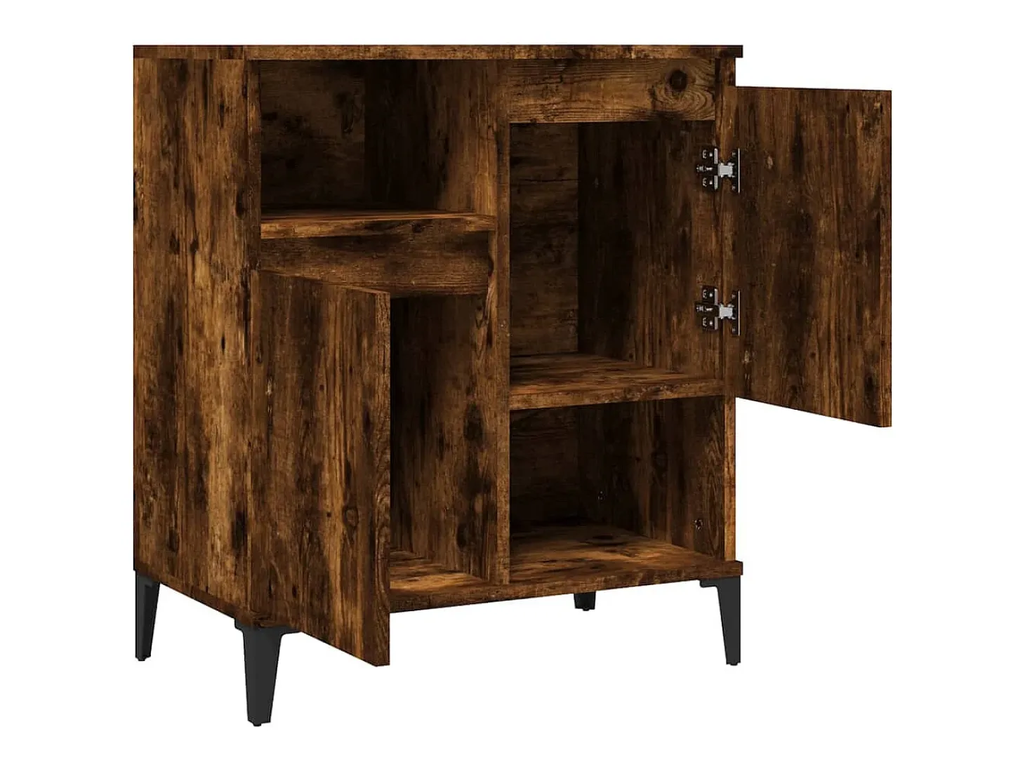 Aparador de roble ahumado 60x35x70 cm Madera de ingeniería