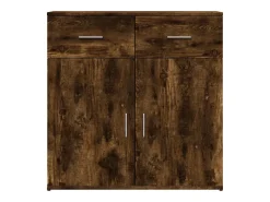 Aparador de roble ahumado 79x38x80 cm madera de ingeniería