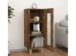 Aparador de roble ahumado 34,5x34x90 cm Madera de ingeniería