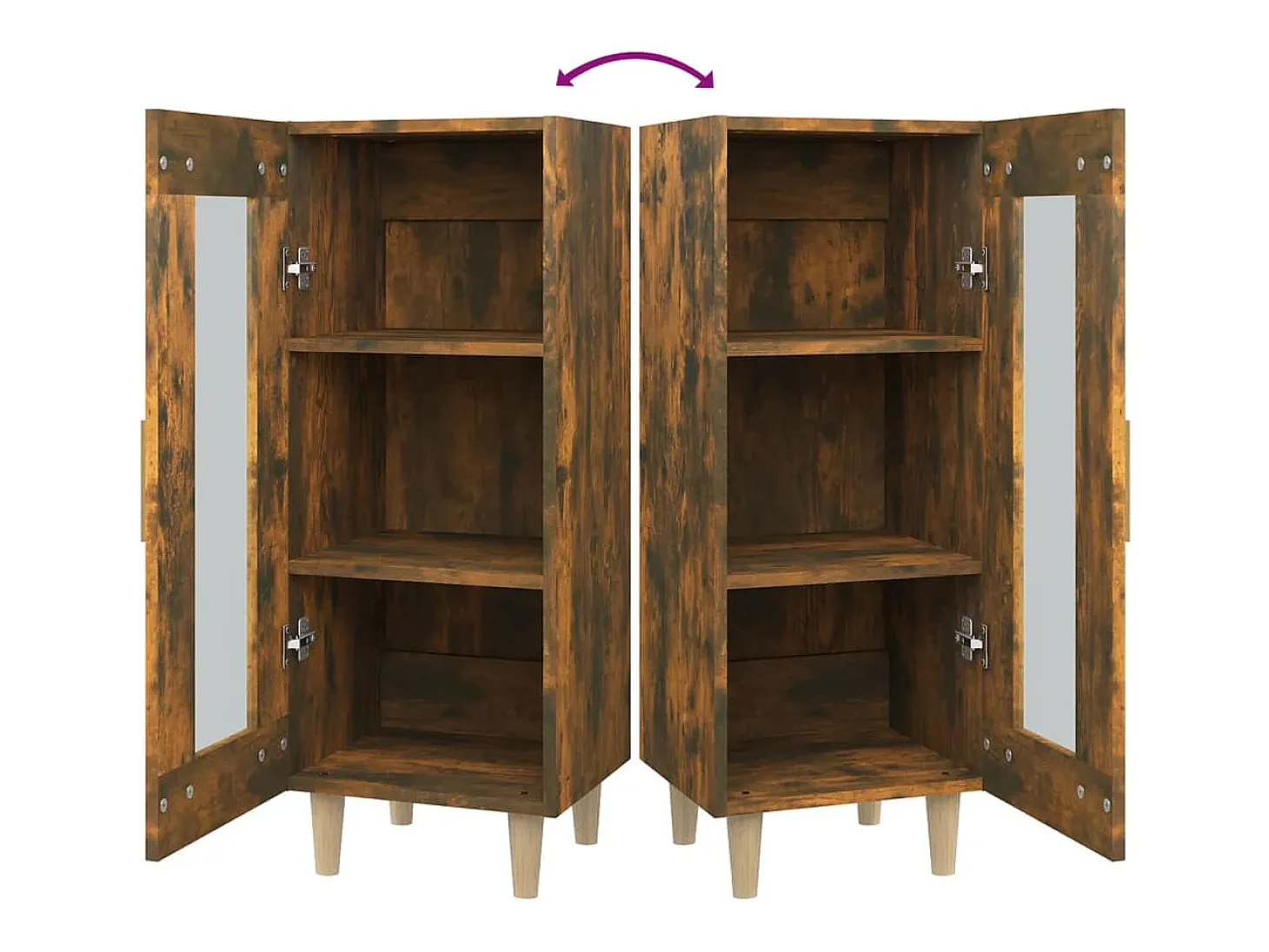 Aparador de roble ahumado 34,5x34x90 cm Madera de ingeniería