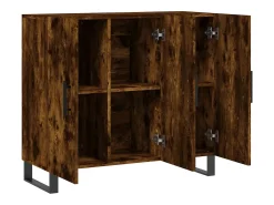 Aparador de roble ahumado 90x34x80 cm madera de ingeniería
