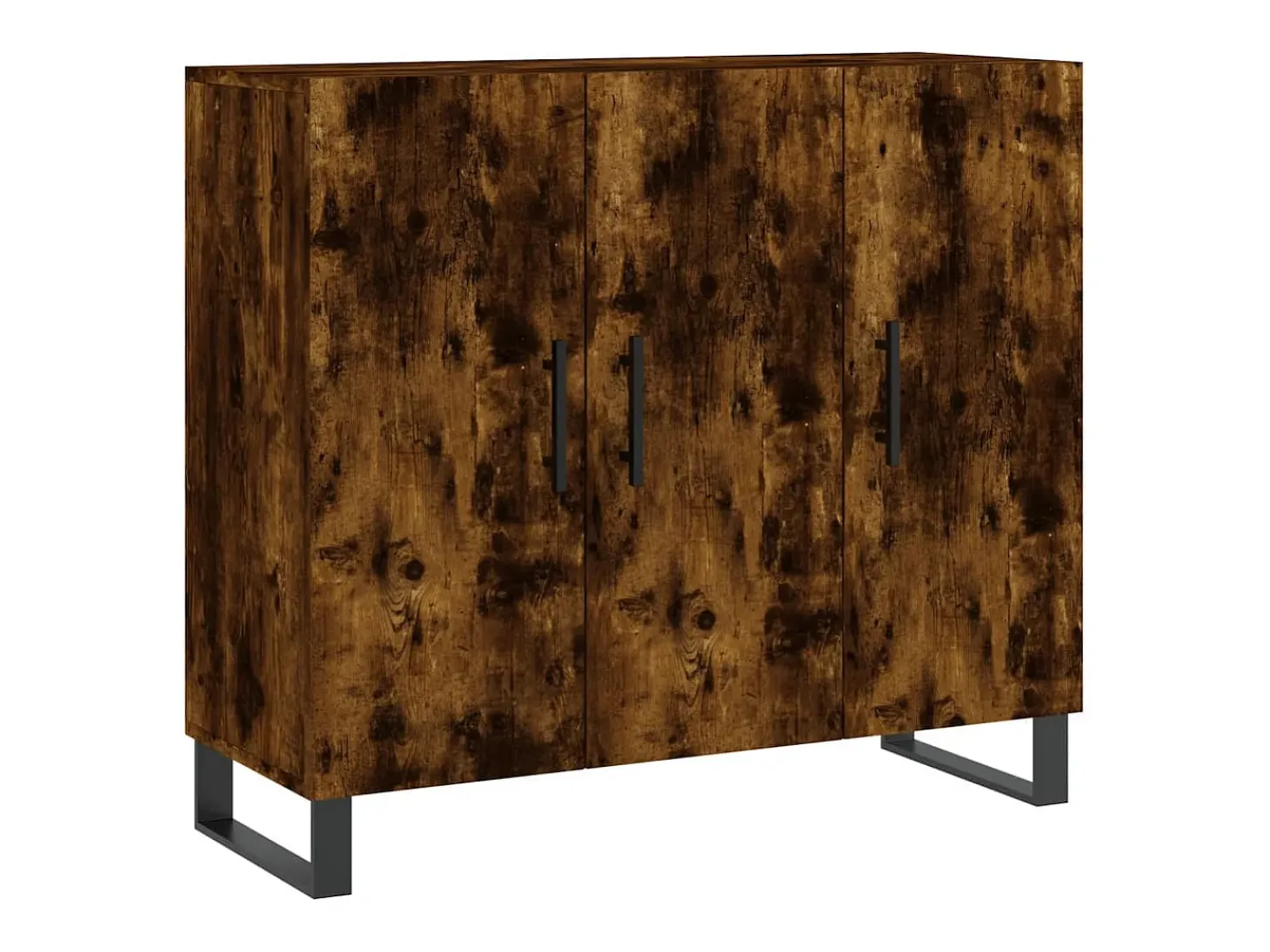 Aparador de roble ahumado 90x34x80 cm madera de ingeniería