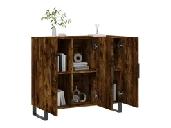 Aparador de roble ahumado 90x34x80 cm madera de ingeniería