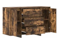 Aparador de roble ahumado 120x41x75 cm Madera de ingeniería