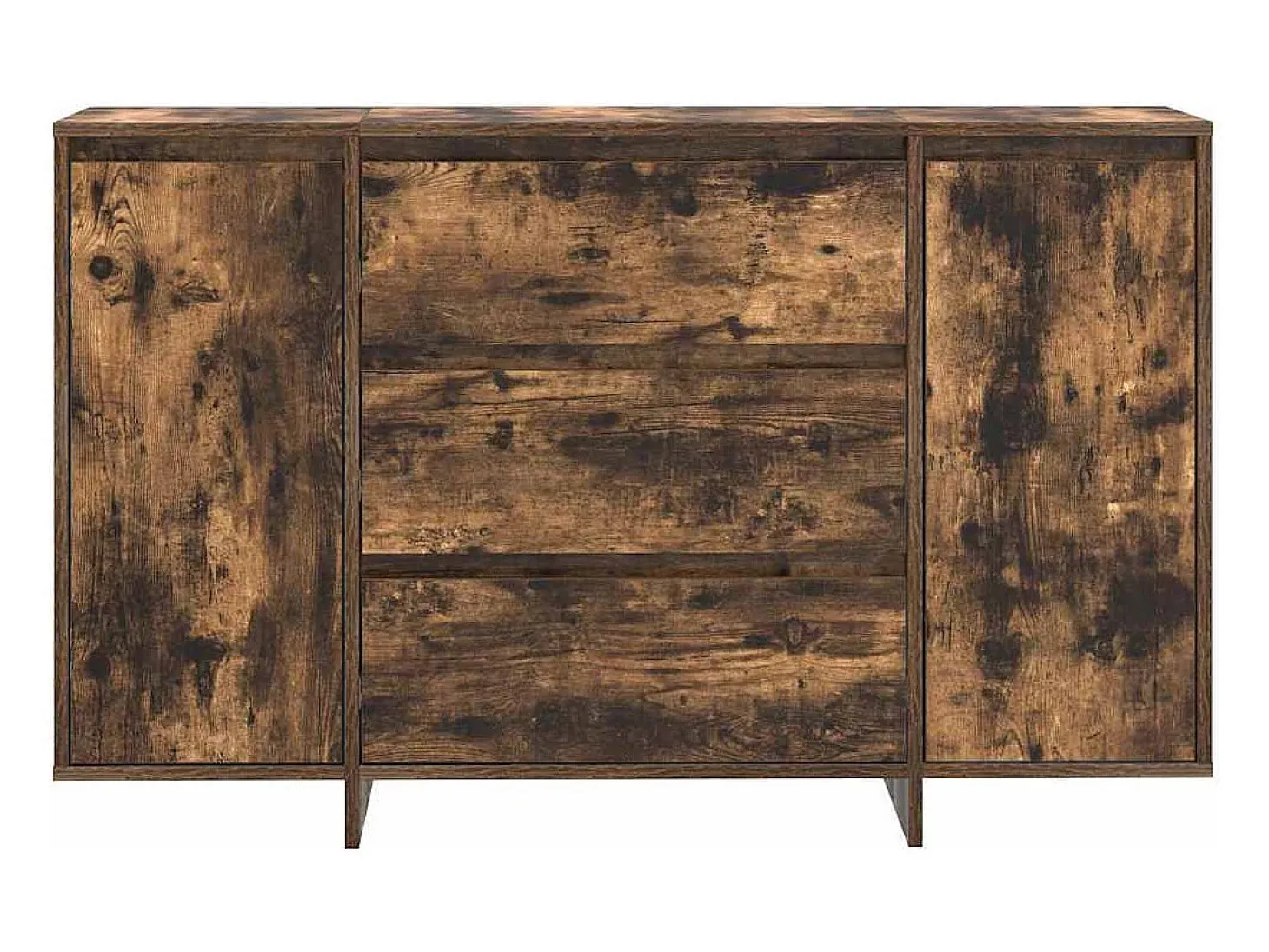 Aparador de roble ahumado 120x41x75 cm Madera de ingeniería