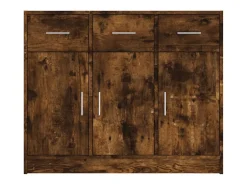 Aparador de roble ahumado 91x28x75 cm madera de ingeniería