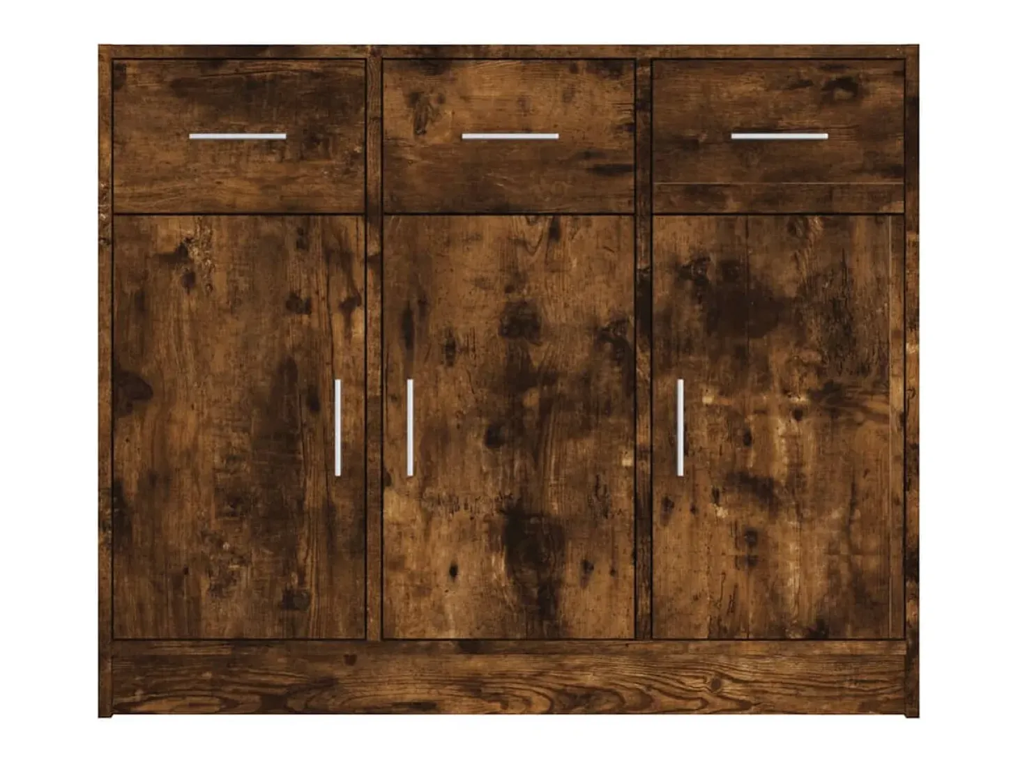 Aparador de roble ahumado 91x28x75 cm madera de ingeniería