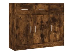 Aparador de roble ahumado 91x28x75 cm madera de ingeniería