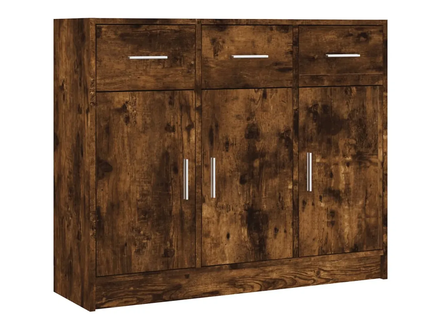 Aparador de roble ahumado 91x28x75 cm madera de ingeniería