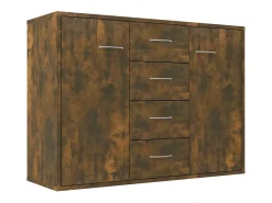 Aparador de roble ahumado 88x30x65 cm Madera de ingeniería