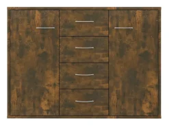 Aparador de roble ahumado 88x30x65 cm Madera de ingeniería