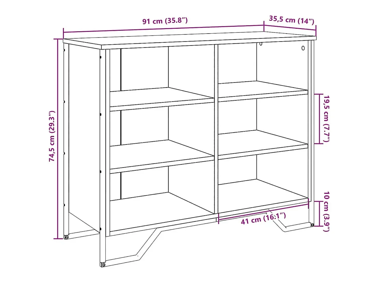Aparador de roble ahumado 91x35,5x74,5 cm madera de ingeniería