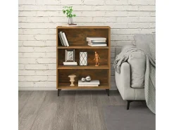 Aparador de roble ahumado 69,5x32,5x90 cm Madera de ingeniería