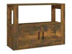 Aparador de roble ahumado 80x30x60 cm Madera de ingeniería