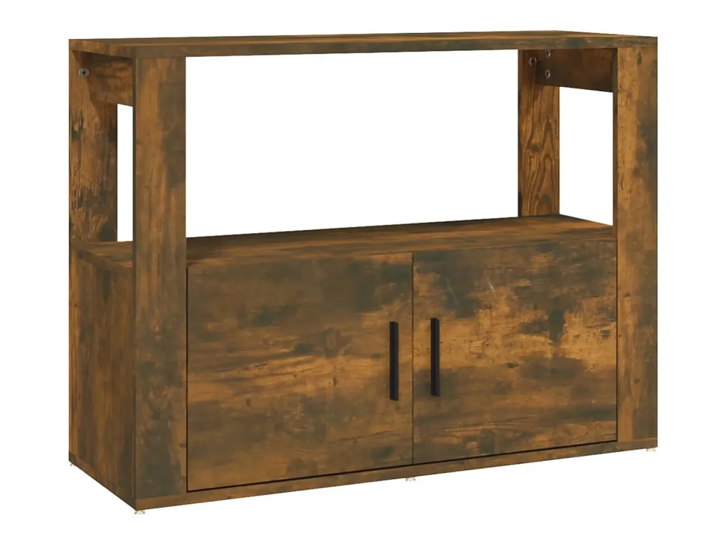 Aparador de roble ahumado 80x30x60 cm Madera de ingeniería