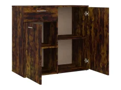 Aparador de roble ahumado 80x36x75 cm Madera de ingeniería