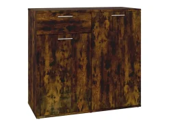 Aparador de roble ahumado 80x36x75 cm Madera de ingeniería