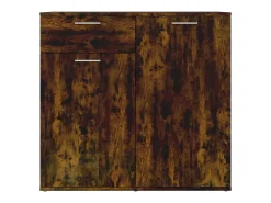 Aparador de roble ahumado 80x36x75 cm Madera de ingeniería