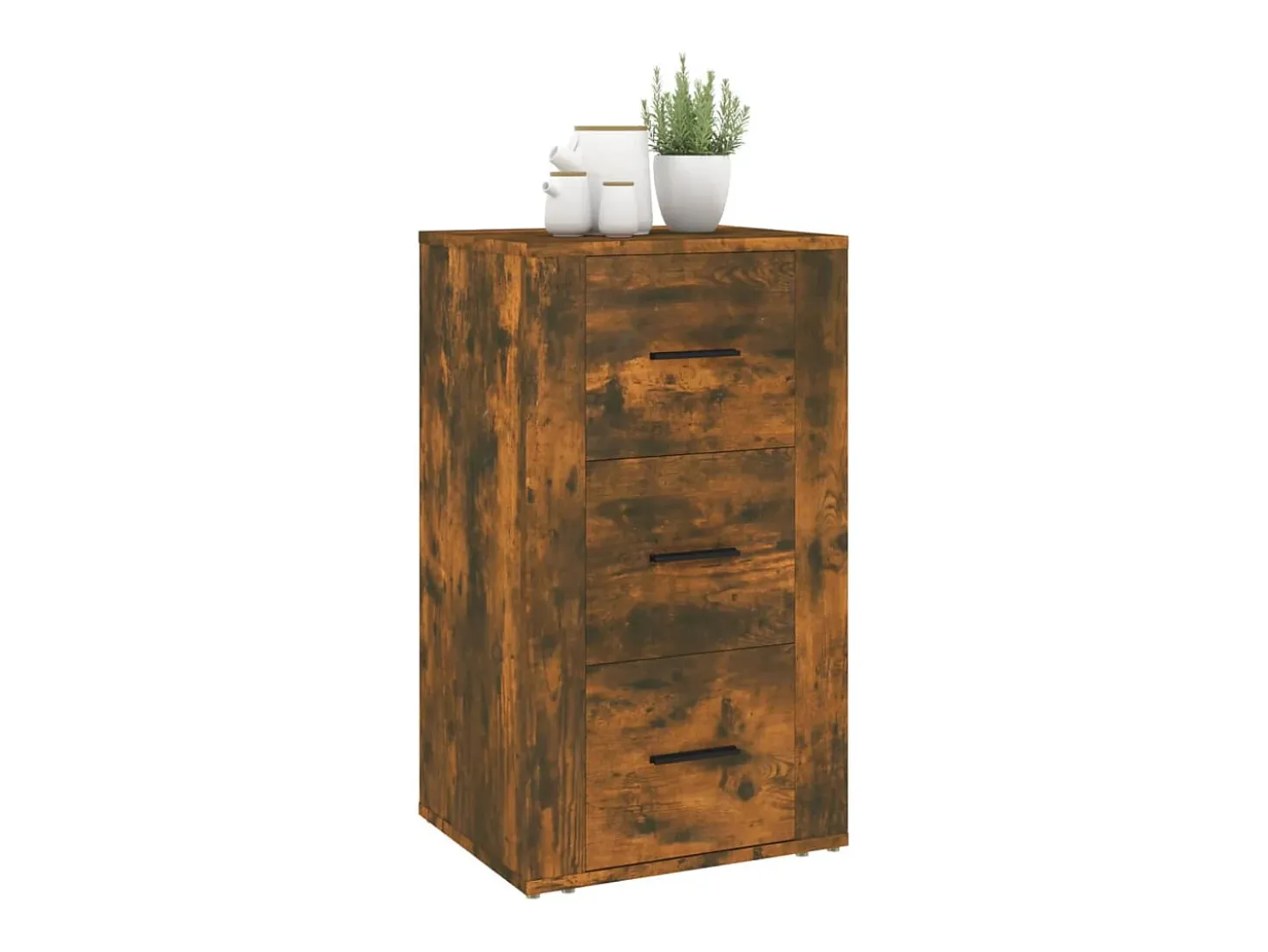 Aparador de roble ahumado 40x33x70 cm Madera de ingeniería