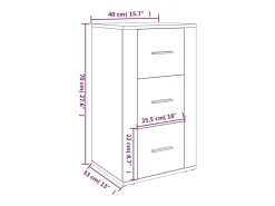 Aparador de roble ahumado 40x33x70 cm Madera de ingeniería