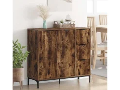 Aparador de roble ahumado 89,5 x 33 x 82 cm Madera de ingeniería