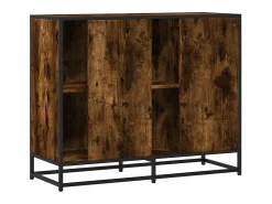 Aparador de roble ahumado 92x35x76 cm madera de ingeniería