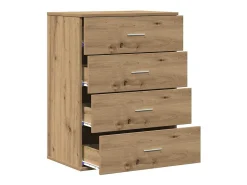 Aparador de roble artesanal 60 x 39 x 80 cm Madera de ingeniería