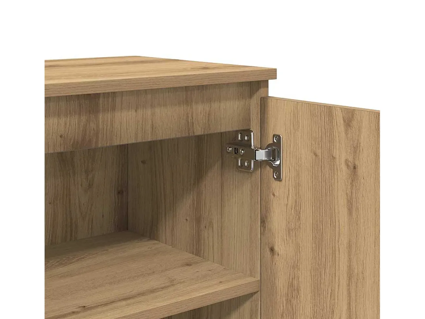 Aparador de roble artesanal 60x35x70 cm madera de ingeniería