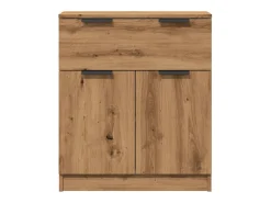 Aparador de roble artesanal 60x30x70 cm madera de ingeniería