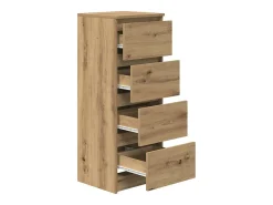 Aparador de roble artesanal 37,5x35x99 cm madera de ingeniería