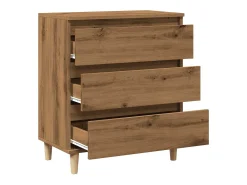Aparador de roble artesanal 60x35x70 cm madera de ingeniería