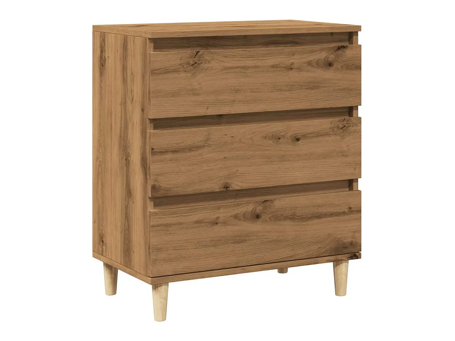 Aparador de roble artesanal 60x35x70 cm madera de ingeniería