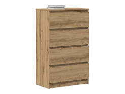 Aparador de roble artesanal 60x35x98,5 cm madera de ingeniería