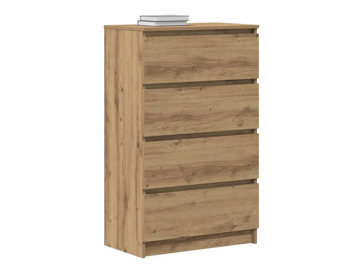 Aparador de roble artesanal 60x35x98,5 cm madera de ingeniería