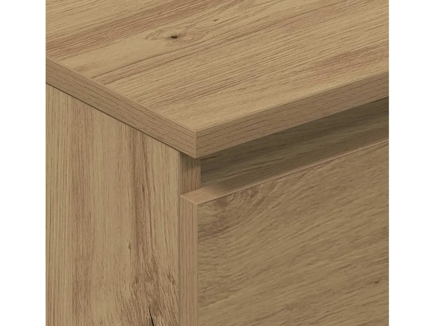 Aparador de roble artesanal 60x35x98,5 cm madera de ingeniería