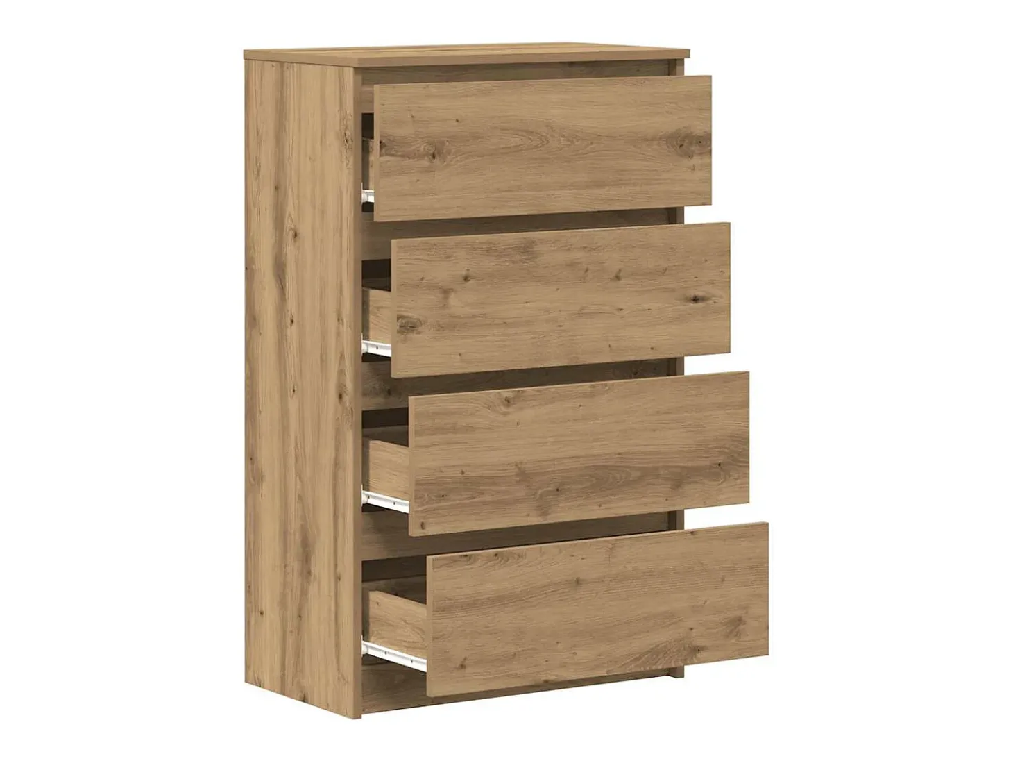 Aparador de roble artesanal 60x35x98,5 cm madera de ingeniería