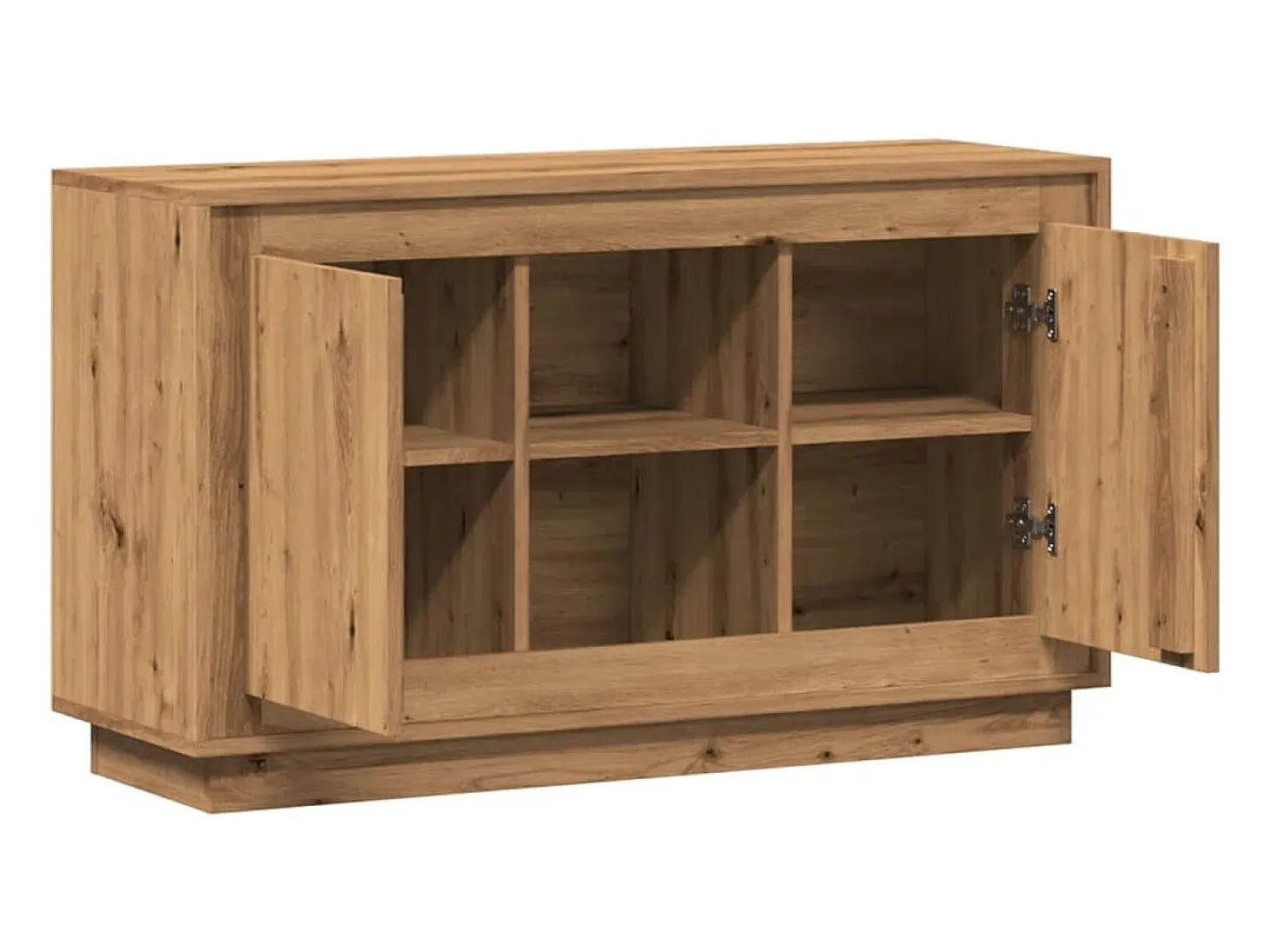 Aparador de roble artesanal 102x35x60 cm madera de ingeniería