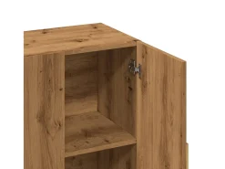 Aparador de roble artesanal 90x34x80 cm madera de ingeniería