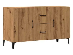 Aparador de roble artesanal 100x36x60 cm madera de ingeniería