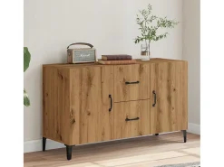 Aparador de roble artesanal 100x36x60 cm madera de ingeniería