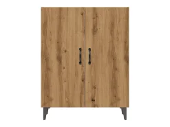 Aparador de roble artesanal 70x34x90 cm madera de ingeniería