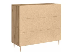 Aparador de roble artesanal 90x34x80 cm Madera de ingeniería